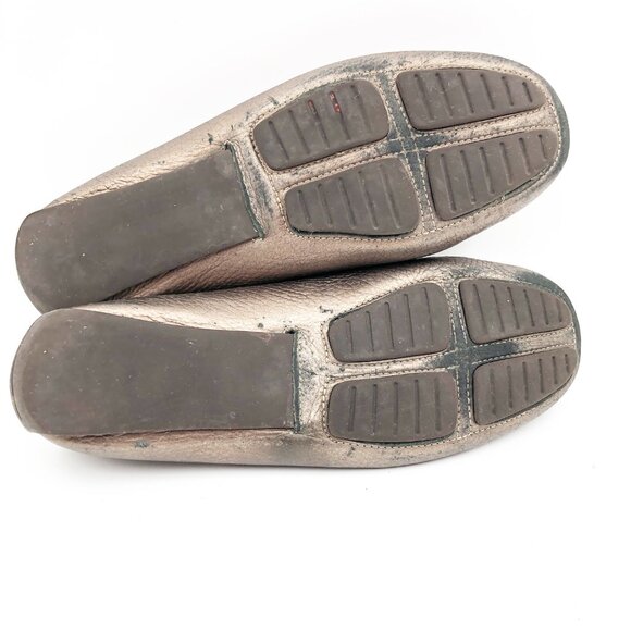 JILLIAN JONES Bronze Metallic Driving Loafer Leather Moccasin Womens 7 - Picture 9 of 9